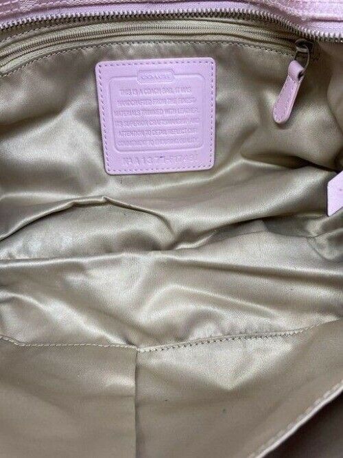 coach large pink jacquard fabric cross body bag
