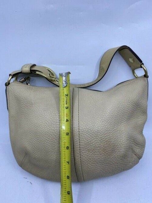 coach beige leather shoulder bag