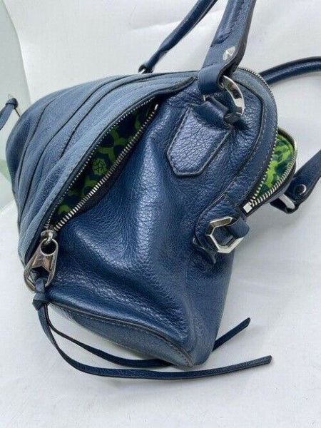 oryany in need of tlc blue leather tote