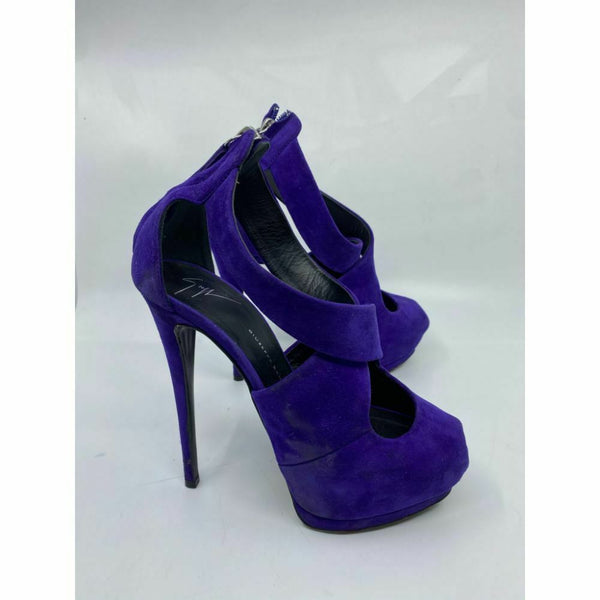 GIUSSEPE ZANOTTI Women's High Heels in Purple Suede Size 37.5