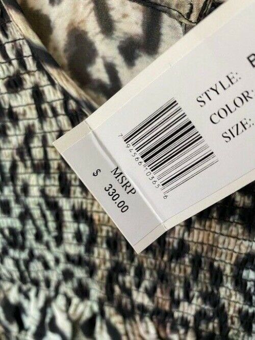 Nicole Miller Black Green Gray Small Msrp Blouse