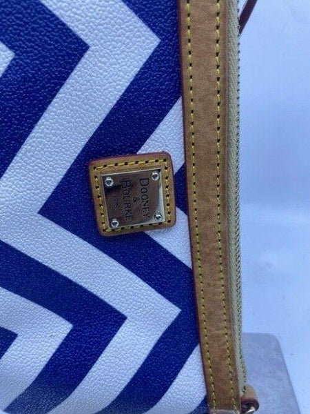 Dooney And Bourke And Stripped White Blue Wristlet