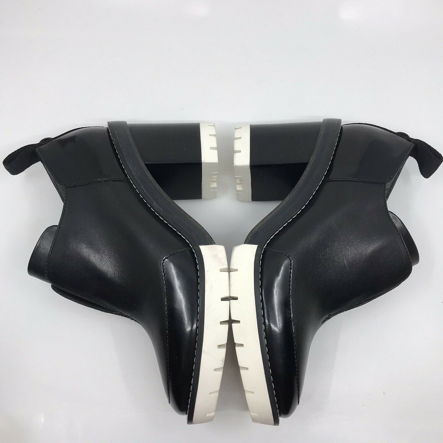TORY BURCH Black Leather High Heel Booties 7