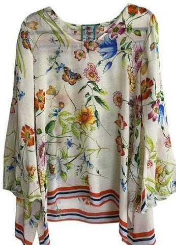 johnny was multicolor xs floral tunic