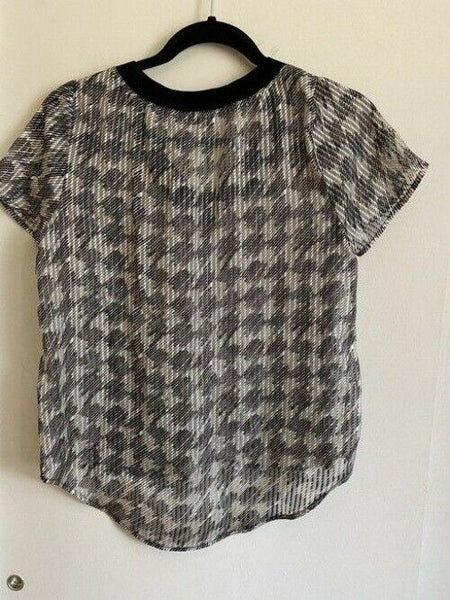 Milly white gray new ss msrp blouse