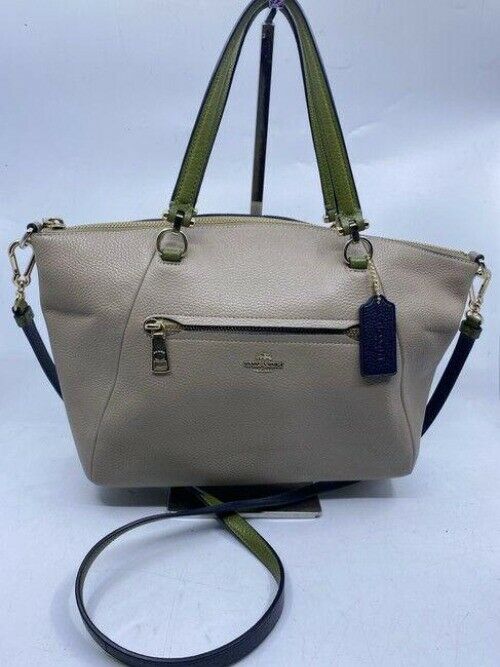 Coach prairie medium satchel tan leather cross body bag