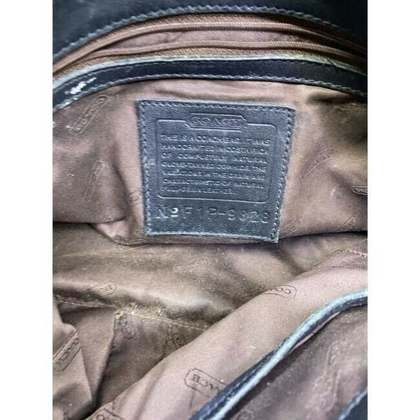 coach vintage black leather shoulder bag