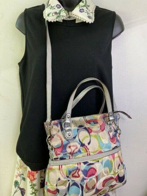 coach bag large multicolor fabric tote