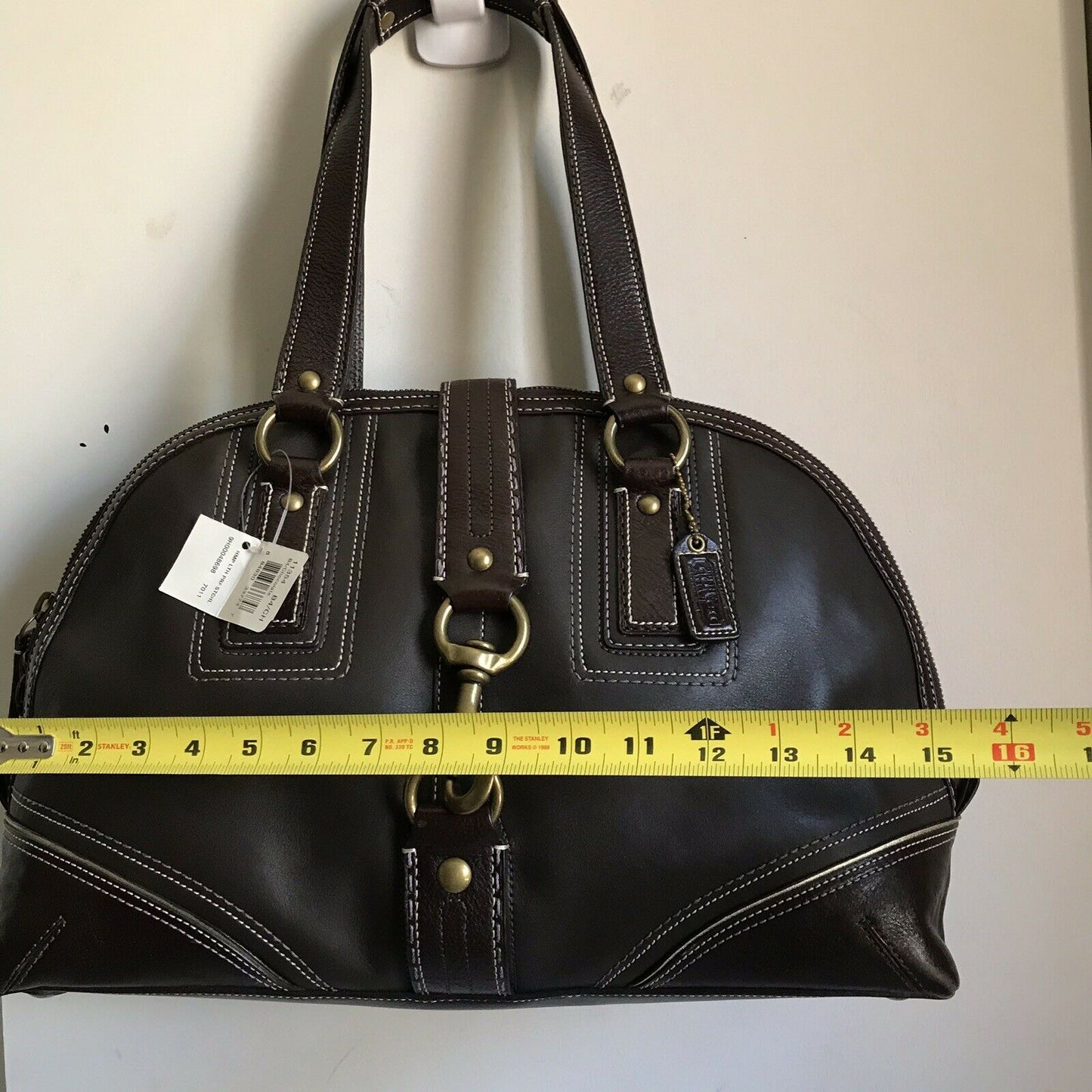 NWT! COACH  Large Brown Leather Shoulder Bag