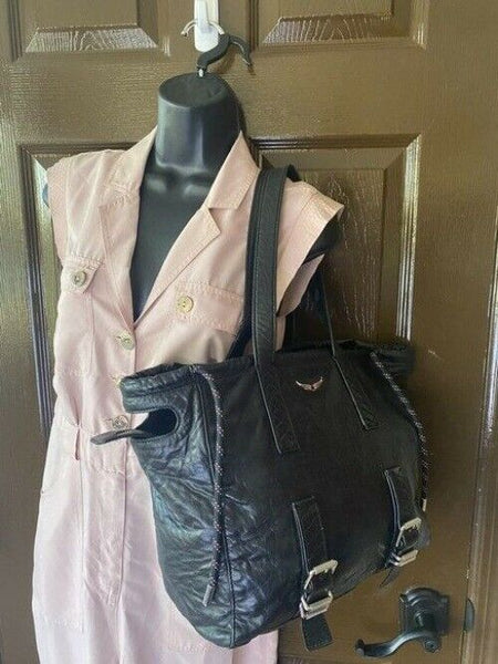 Zadig And Voltaire Bianca Black Leather Shoulder Bag