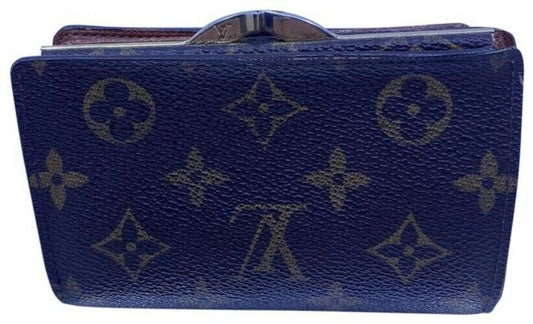 Louis Vuitton Brown Vintage Monogram Kisslock Mi0090 Wallet