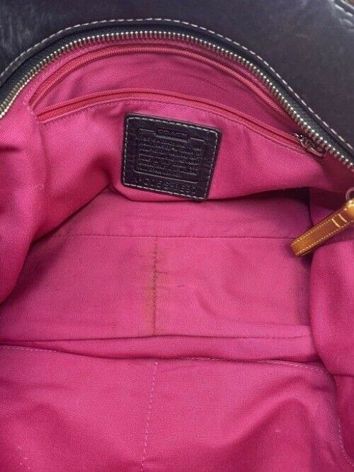 Coach Medium Bag Handbag Navy Leather Shoulder Bag