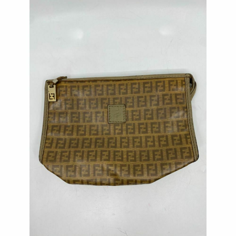 Vintage FENDI Brown Yellow Clutch