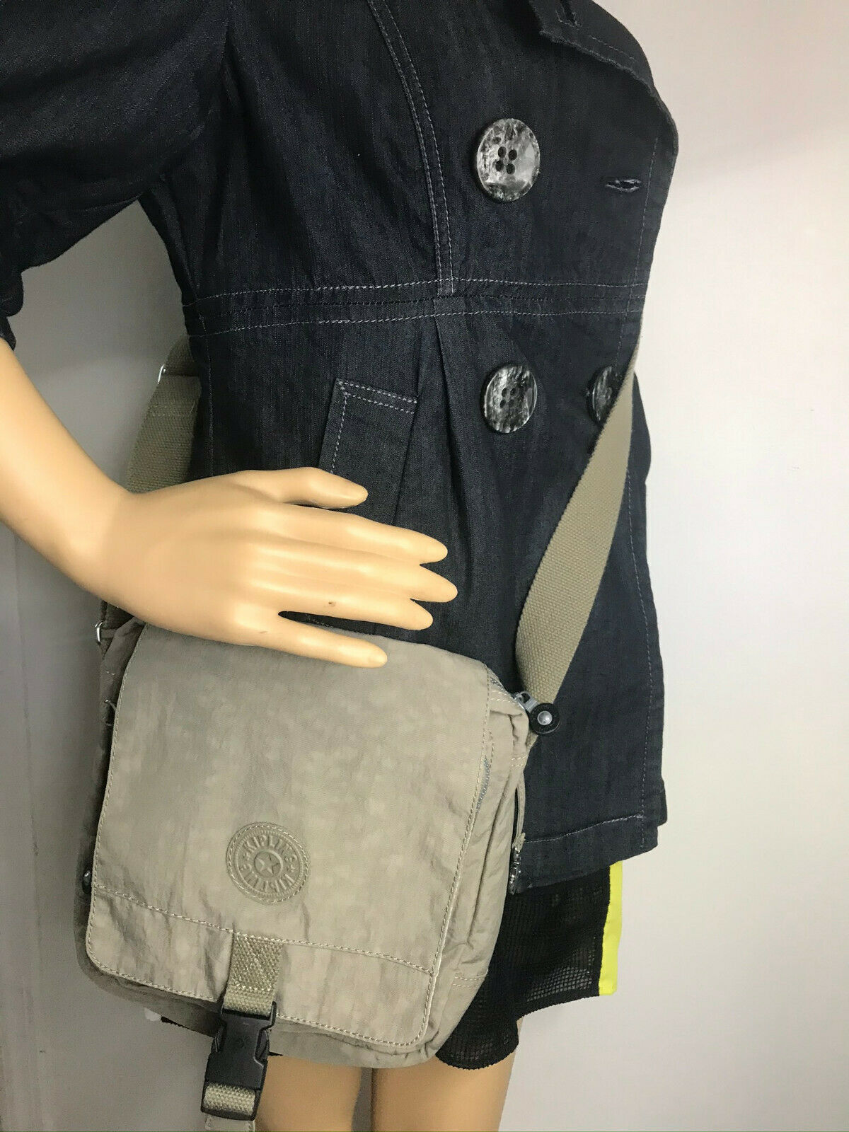 Kipling Light Brown Nylon Medium Size Crossbody Bag