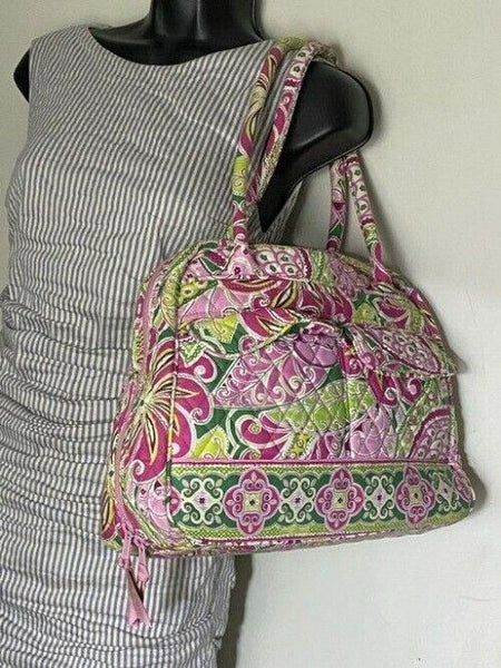 Vera Bradley Xl Duffel Msrp Green Pink White Weekendtravel Bag