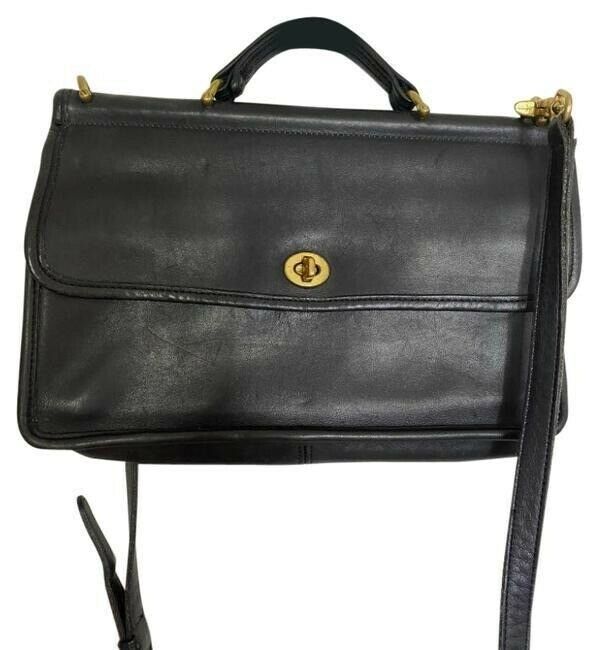 COACH Vintage Black Leather Crossbody Bag
