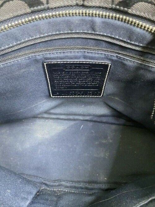 coach bag gray black fabric tote