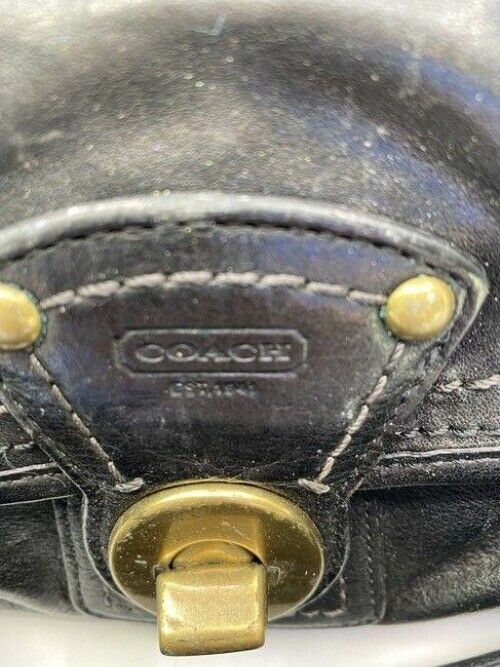 coach vintage black leather tote