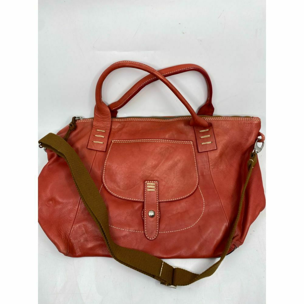 Sofia C. Orange Leather Shoulder Crossbody Bag