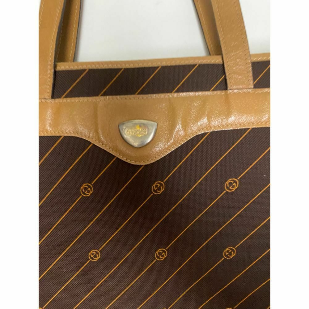 GUCCI Vintage XL Tote Bag in Canvas Fabric w/ All Over Logo