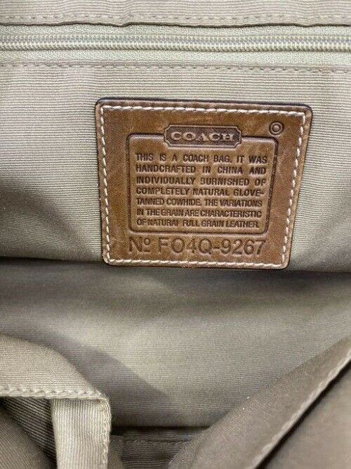 coach small tan leather tote
