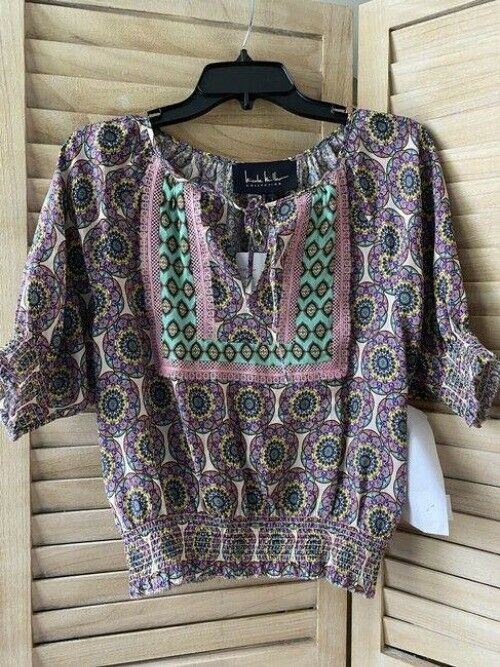 Nicole Miller multicolor floral msrp small blouse