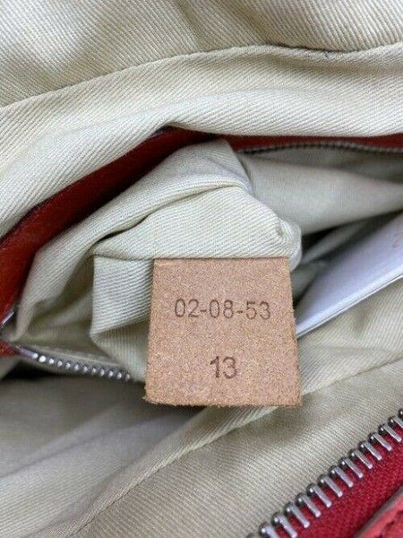 chloe red leather shoulder bag