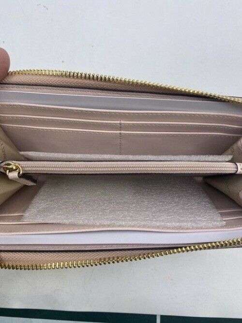 Michael Kors Pink New Jet Set Travel Large Logo Qu Solto Sig Coated Wallet