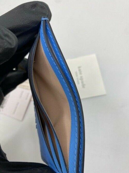 kate spade blue slim leather cardholder wallet