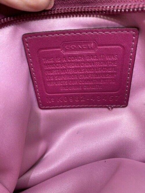 coach small purple beige fabric cross body bag