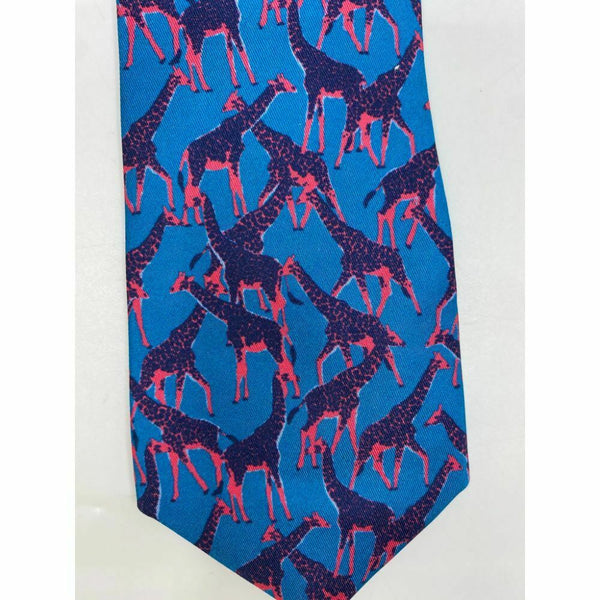 New! BONOBOS Blue Pink Animal Print Neck Tie Msrp 95