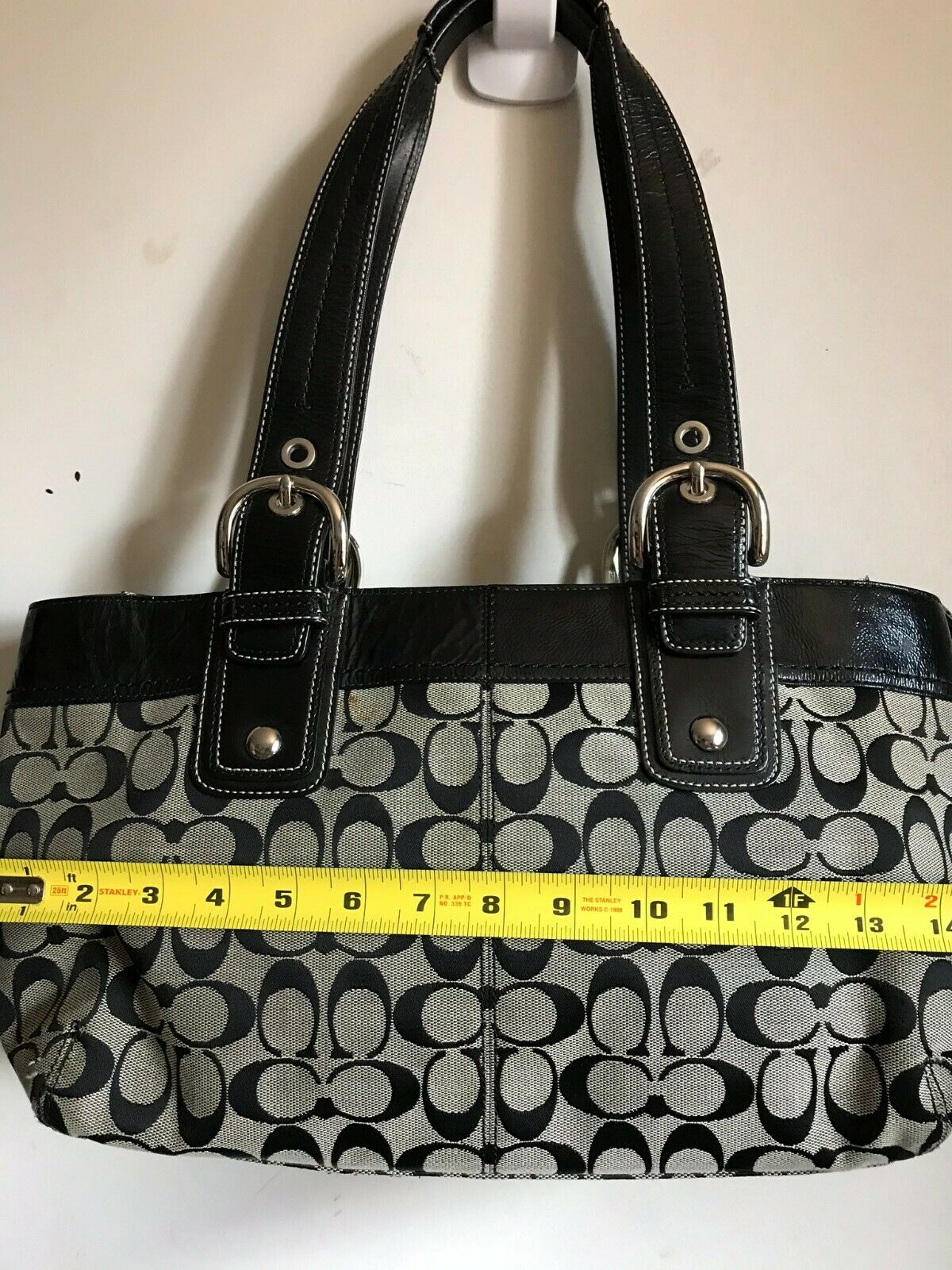 Coach Black Interwoven Fabric Tote Bag