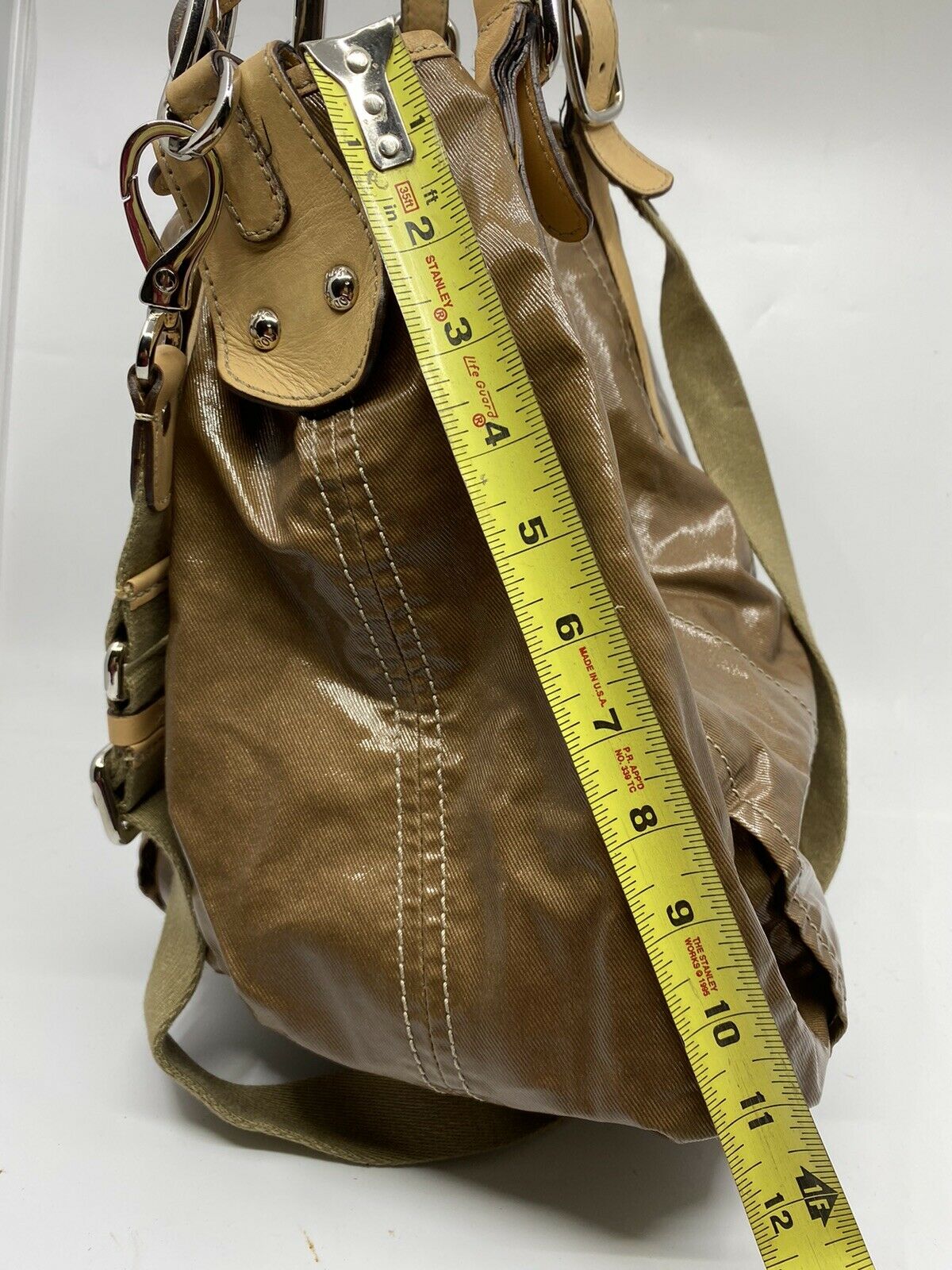 TOD’S Large Laminated Fabric  Tote Bag W/ Strap