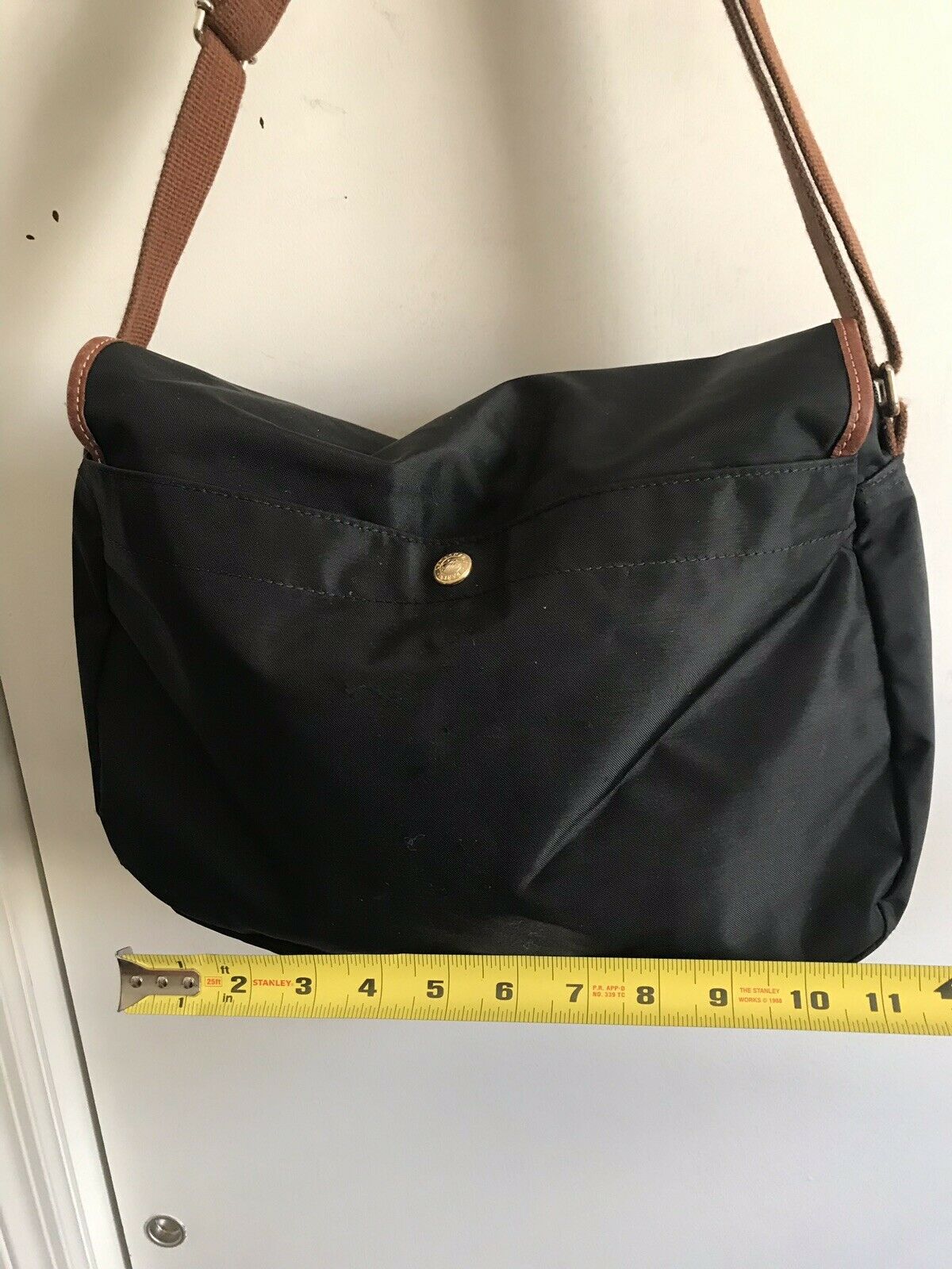 LONGCHAMP Medium Black Nylon Crossbody Bag