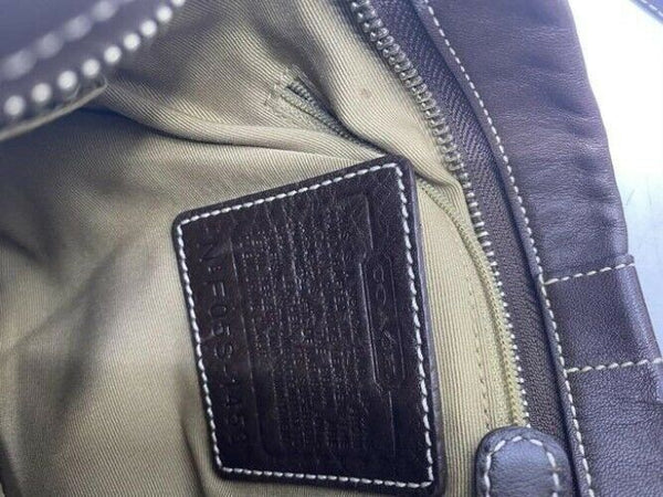 coach medium bag handbag brown leather shoulder bag