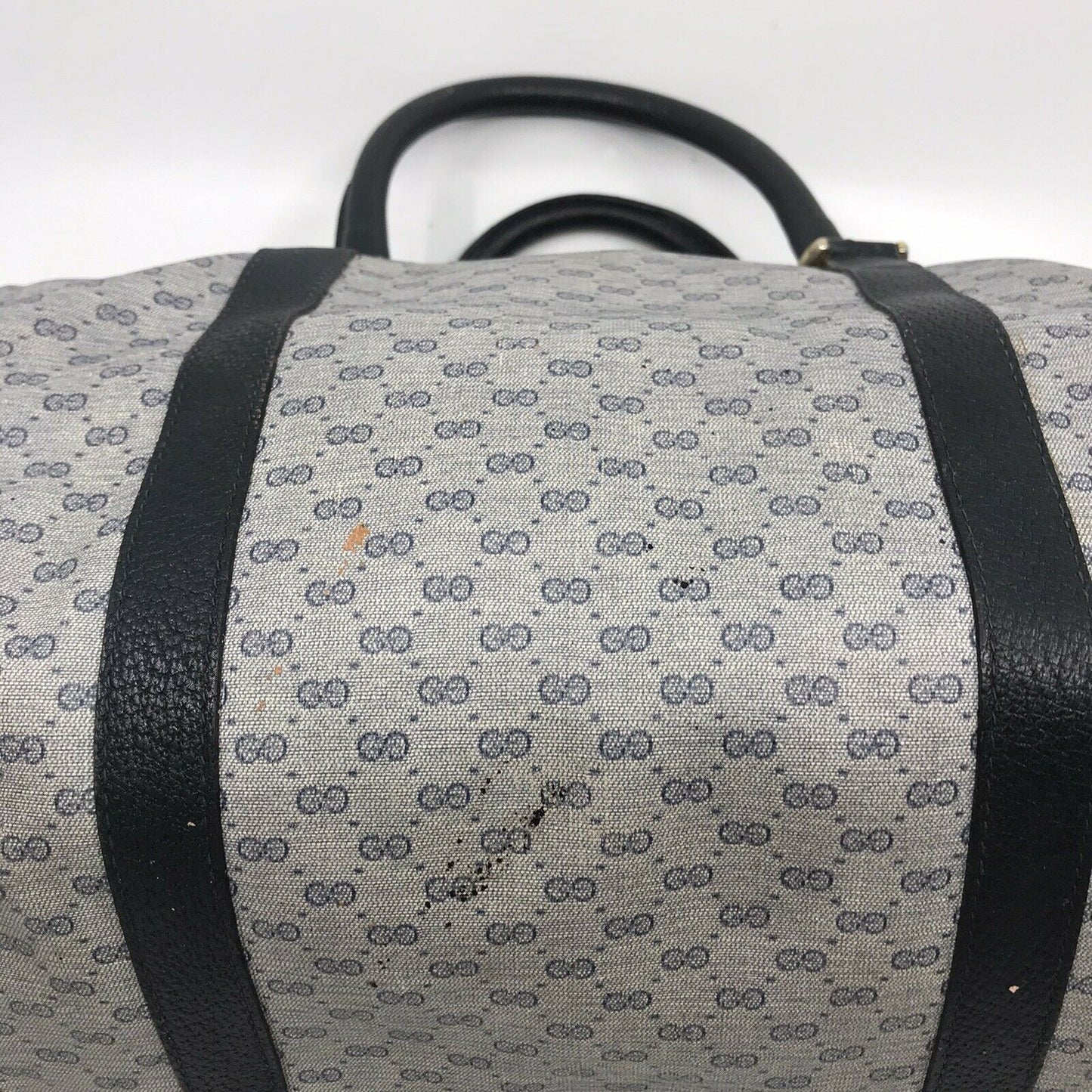 GUCCI Vintage Boston Bag Brown Coated Canvas