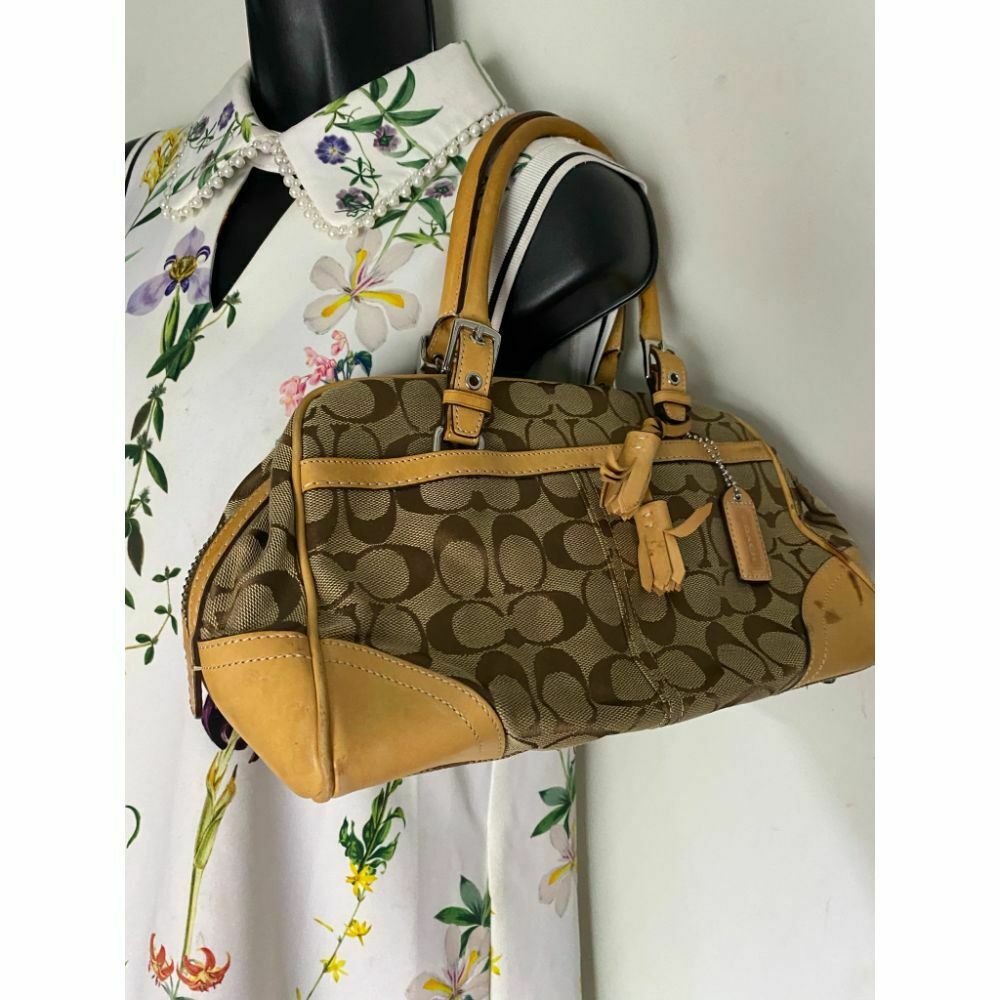 Coach Women's Tan Brown Medium Fabric Tote Bag