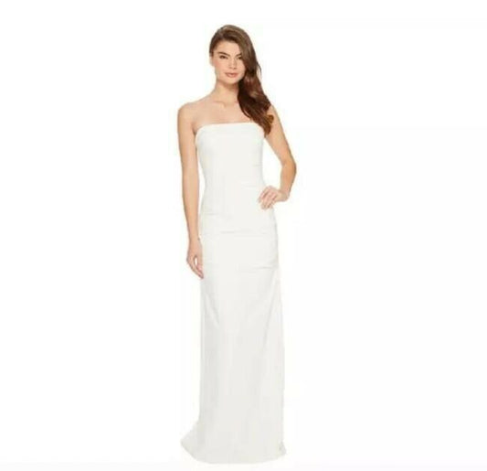 Nicole Miller Ivory Strapless Rouged Gown Msrp