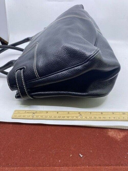 Tod S Drawstring Black Leather Shoulder Bag