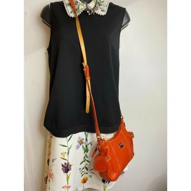 dooney and bourke orange leather cross body bag