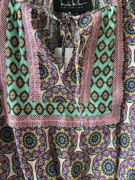 Nicole Miller multicolor floral msrp small blouse
