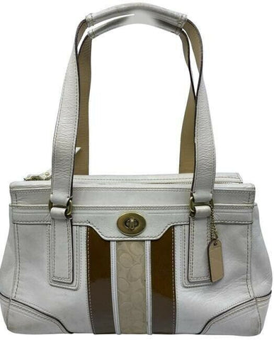 coach leather white shoulder bag