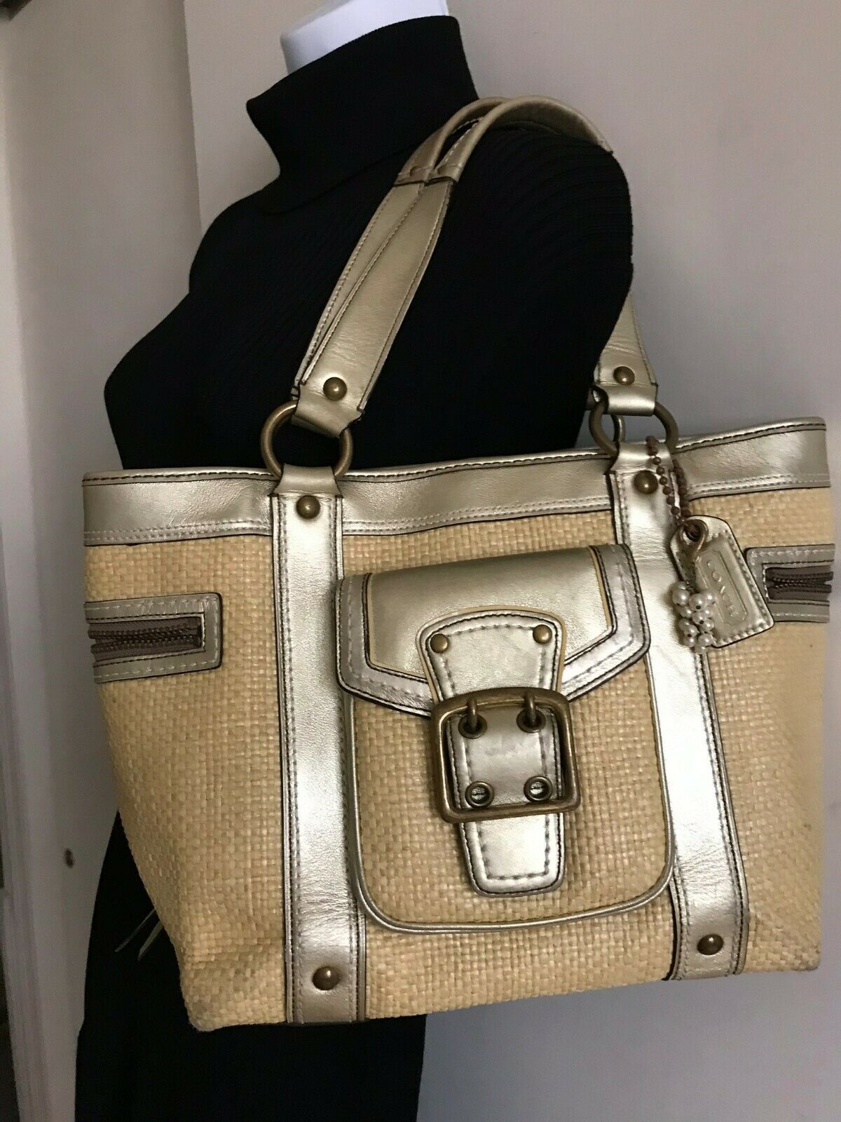 Coach Fabric/Leather Tote