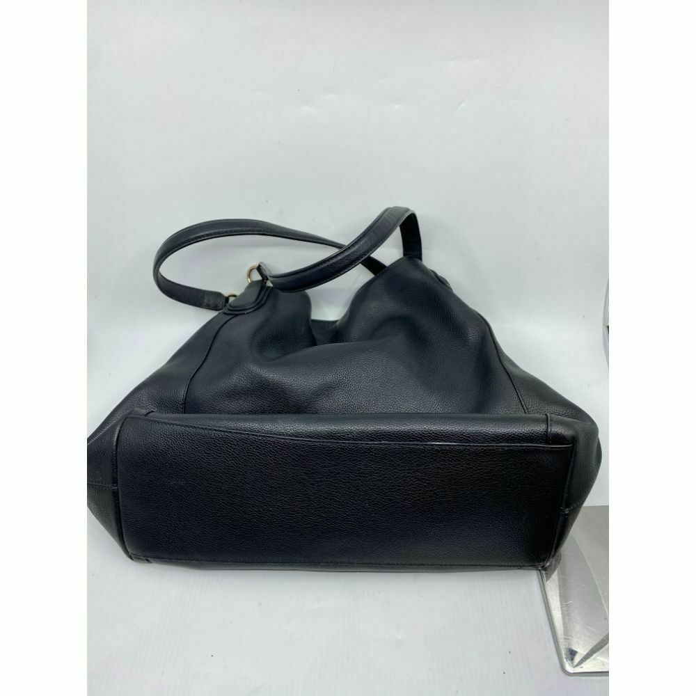 Coach Black Leather Classic Tote Bag Multiple Compartments