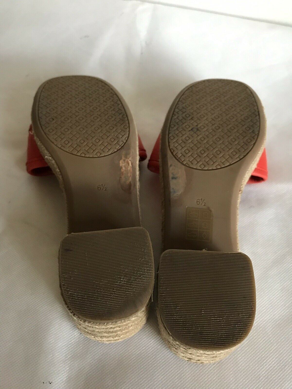 TORY BURCH Orange lamb Leather Slip On Sandals 6.5