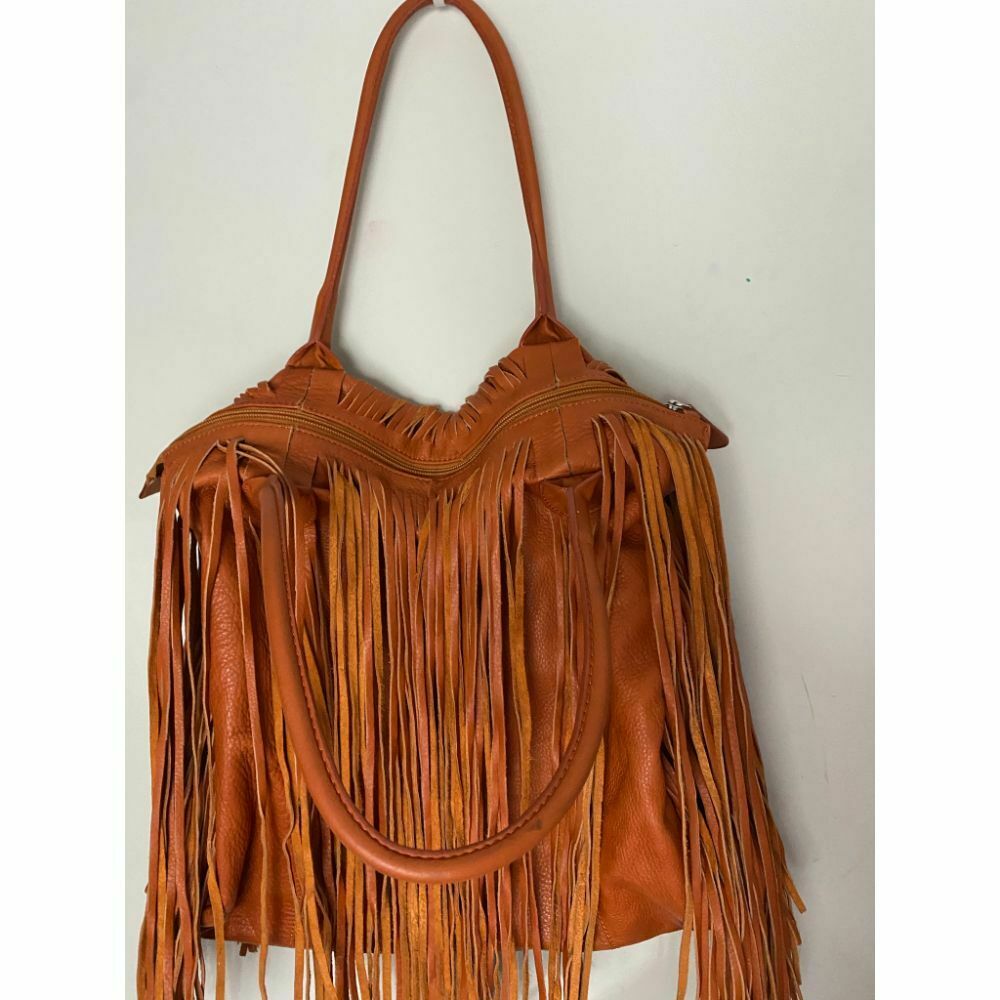 OTTImia Orange Leather Shoulder Bag