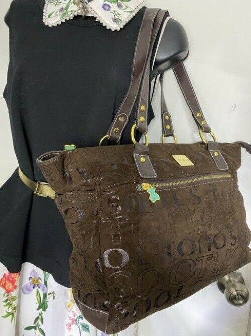 tous msrp brown suede leather cross body bag