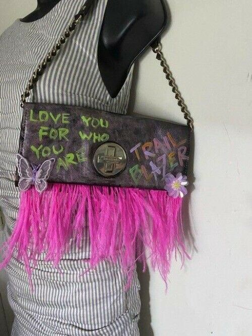 kate spade w hand customized by me w applique street black pink hobo bag