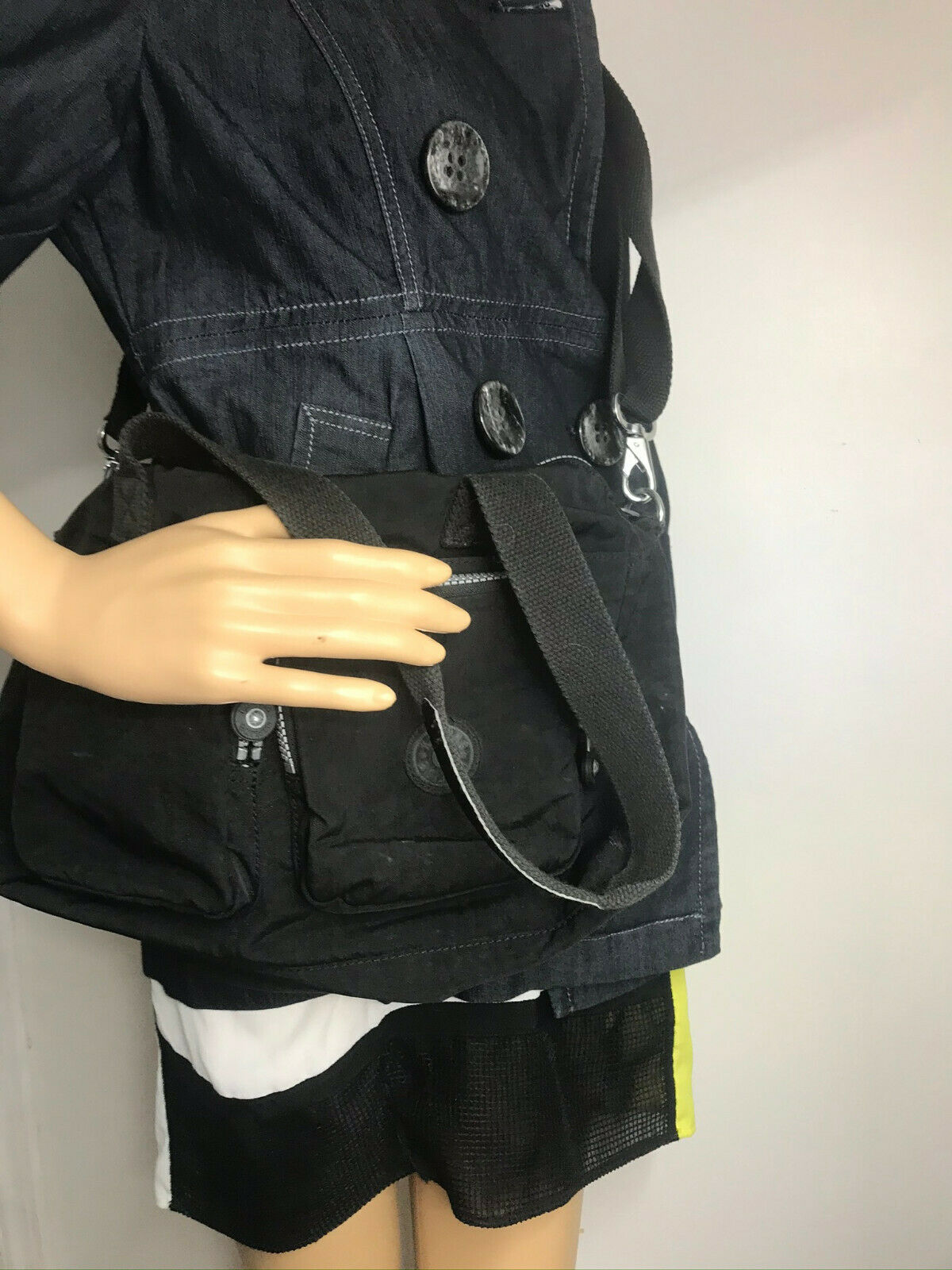 Kipling Black Nylon Medium Size Crossbody Bag