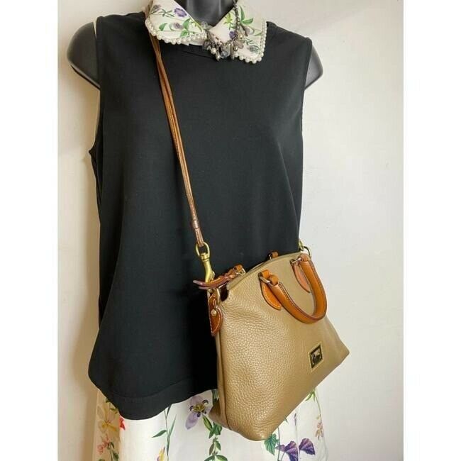 dooney and bourke tan brown leather cross body bag